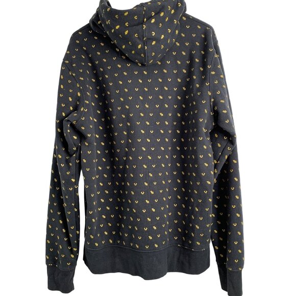 Mens True Reliion Black Gold Monogram Pullover Sweatshirt Large EUC Hoodie 7183 - Picture 8 of 13